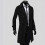 Herre Slim Trenchcoat Sort Dobbeltradet XXL 5