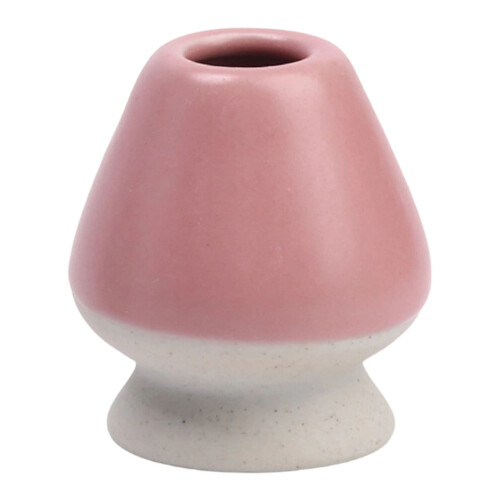 Frusta da matcha in ceramica, rosa e beige, 1 pezzo 1