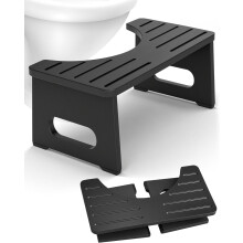 Tabouret de toilette en bambou pliable de 18 cm (7 pouces), supportant jusqu'Ă 181 kg (400 lb