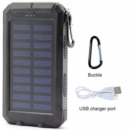 Přenosná solární powerbanka 10000000 mAh černá