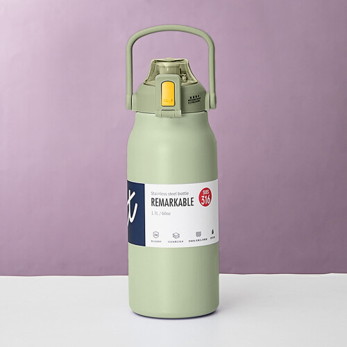 Copo térmico de vidro e garrafa verde 1300ml 1