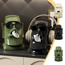 Porte-boîte à mouchoirs avec support pour casque et lunettes de soleil
