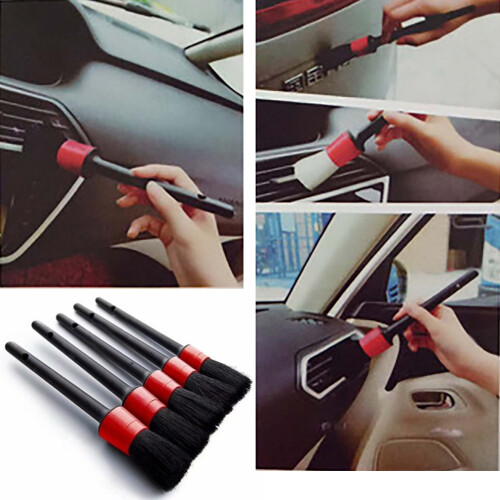 Set di spazzole per detailing auto con setole morbide, 5 pezzi