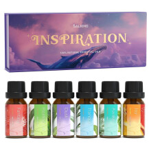 Coffret d'huiles parfumées pour diffuseur SALKING, 6 flacons ambrés de 10 ml