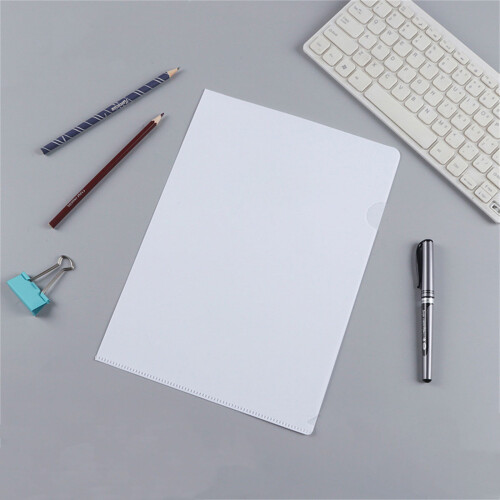 L-Type Plastic Folder A4 Transparent 8.66x12.2 in Milky 1