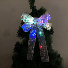 Lazo de cinta para árbol de Navidad, brillante y transparente (1 pieza)