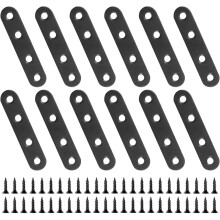 Platte beugels van roestvrij staal, 2,99 x 0,63 inch, 12 stuks met 48
