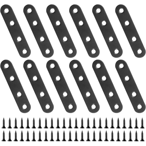 Suportes planos de aço inoxidável 2,99 x 0,63 polegadas, 12 peças com 48