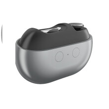 Elektrischer Nagelknipser mit USB-Aufladung und LED-Beleuchtung, grau
