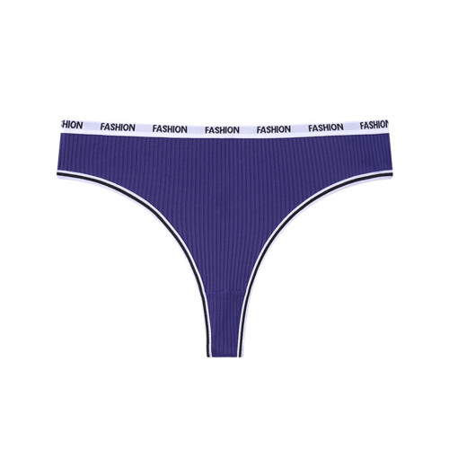 String taille basse bleu marine XL avec imprimé lettres