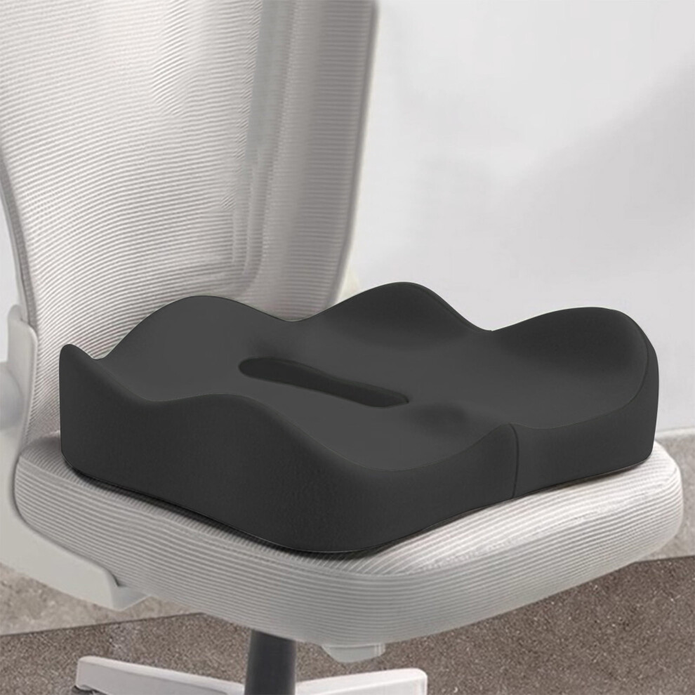 Memory Foam Seat Cushion Ergonomic Coccyx Support Black 9193271496564