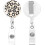 Einziehbarer Ausweishalter, schwarzes Blumendesign, 2er-Pack 1