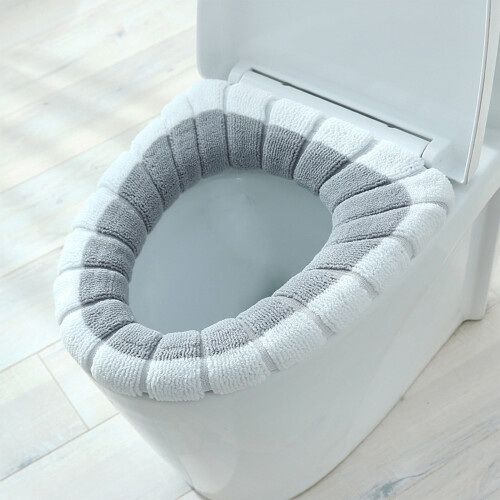 WC-Sitzauflage, weich, dicker, warmweiß-grau