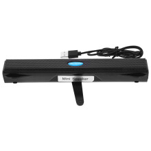 Barra de sonido portátil para TV, teléfono y tableta, color negro.