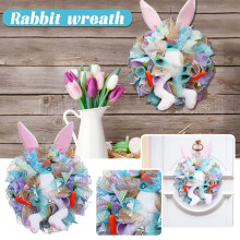 Couronne de Pâques en maille avec lapin, 53 cm (21 pouces)