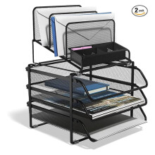 Staples bureau-organizer van draadgaas, zwart, 10 vakken