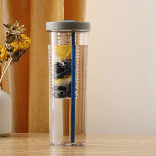 Waterfles met zeef, transparant, PC, 180 ml