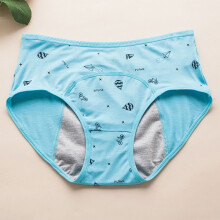 Calcinha absorvente para adolescentes, à prova de vazamentos, azul celeste, tamanho M