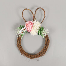 Easter Bunny Wreath with Eggs and Soft Blooms Small
