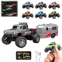 RC truck s přívěsem, dobíjecí USB-C, 2,4 GHz, měřítko 1:64