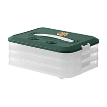 Recipiente alimentare stivuibile etanșe, verde, 3 piese