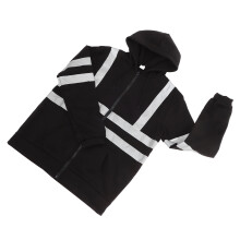 Reflecterende fleece hoodie voor heren, zwart, 28 19,7 0,6 inch
