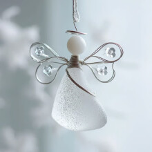 Engel-Ornament aus Meeresglas, handgefertigt aus Acryl, 8,8 cm (3,46 Zoll)