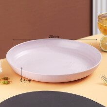 Assiette de service ronde en plastique durable et antidérapante de 25 cm (10 pouces)