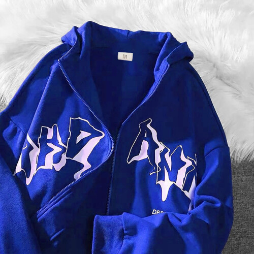 Ζακέτα με κουκούλα και φερμουάρ vintage print unisex 1 τεμάχιο