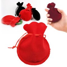 Pochette Ă bijoux en velours en forme de calebasse pour bagues, boucles d'oreilles et colliers