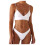 Women's White Bikini Set Push-Up High-Cut Halter Two-Piece 2