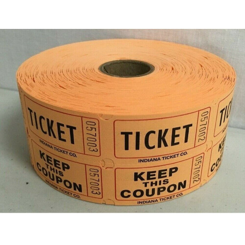 Lotteri Roll Orange Dobbelt Stub1000