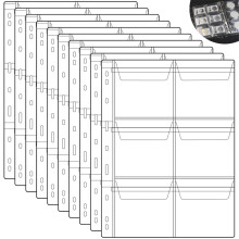 TGY Münzordner-Seiten aus transparentem Kunststoff, 6 Fächer, 9 Löcher