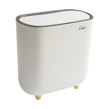Automatisk søppelbøtte til badet, hvit, slank, 1,5 gallon