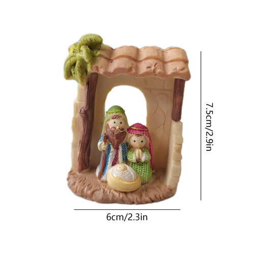 Jesus Birth Resin Statue Religious Desktop Decor 1