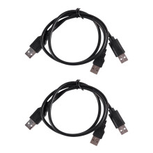 Câble répartiteur en Y USB 2.0 Type A mâle vers double A mâle noir