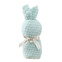 Serviette de toilette tricotée en forme de lapin, verte, 30 x 60 cm