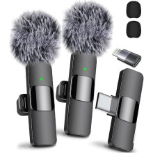 Kabelloses Lavalier-Mikrofon für iPhone und Android, Dual Mini