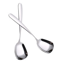Set di 2 cucchiai a testa quadrata in acciaio inox