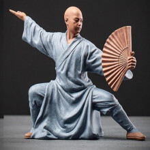 Statue de moine en porcelaine chinoise, Bouddha, décor zen, 23 cm