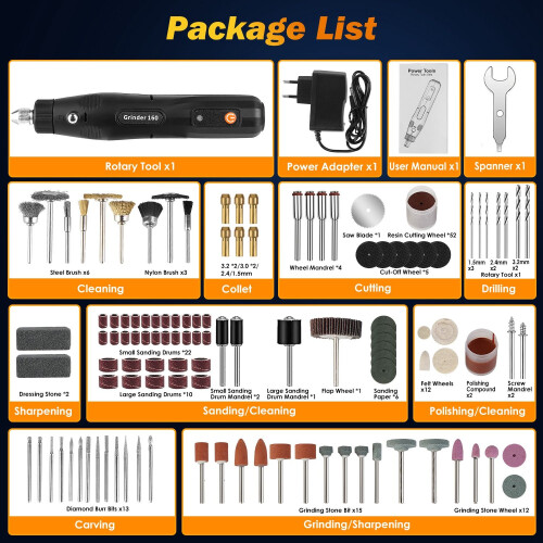 Mini Corded Rotary Tool Kit 186-Piece 5-Speed 1