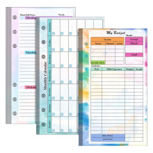 A6 Budgetplanlægger Notesblok med månedlige og ugentlige layouts,