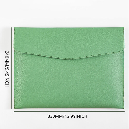 Leather A4 Document Folder with Snap Closure Black 2