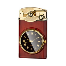 Briquet à butane à bascule en métal avec lumière LED (1 pièce)