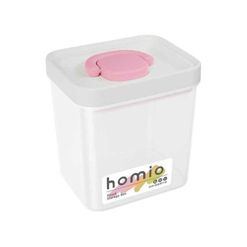 Contenitore per alimenti, in plastica trasparente per alimenti.