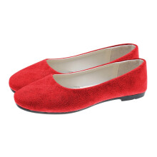 Sapatilhas de camurça femininas estilo coreano com bico quadrado, vermelhas, tamanho único.