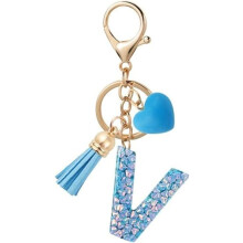 Initial Letter Keychain, Butterfly Pendant Keychain for Women Wallet Purses