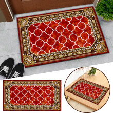 Tapis de salon à poils courts, envers en caoutchouc, style bohème vintage