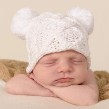 Bonnet d'hiver en tricot pour fille, chaud et mignon, taille bébé
