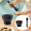 Mortier et pilon robustes (1 tasse) en pierre et bois 1